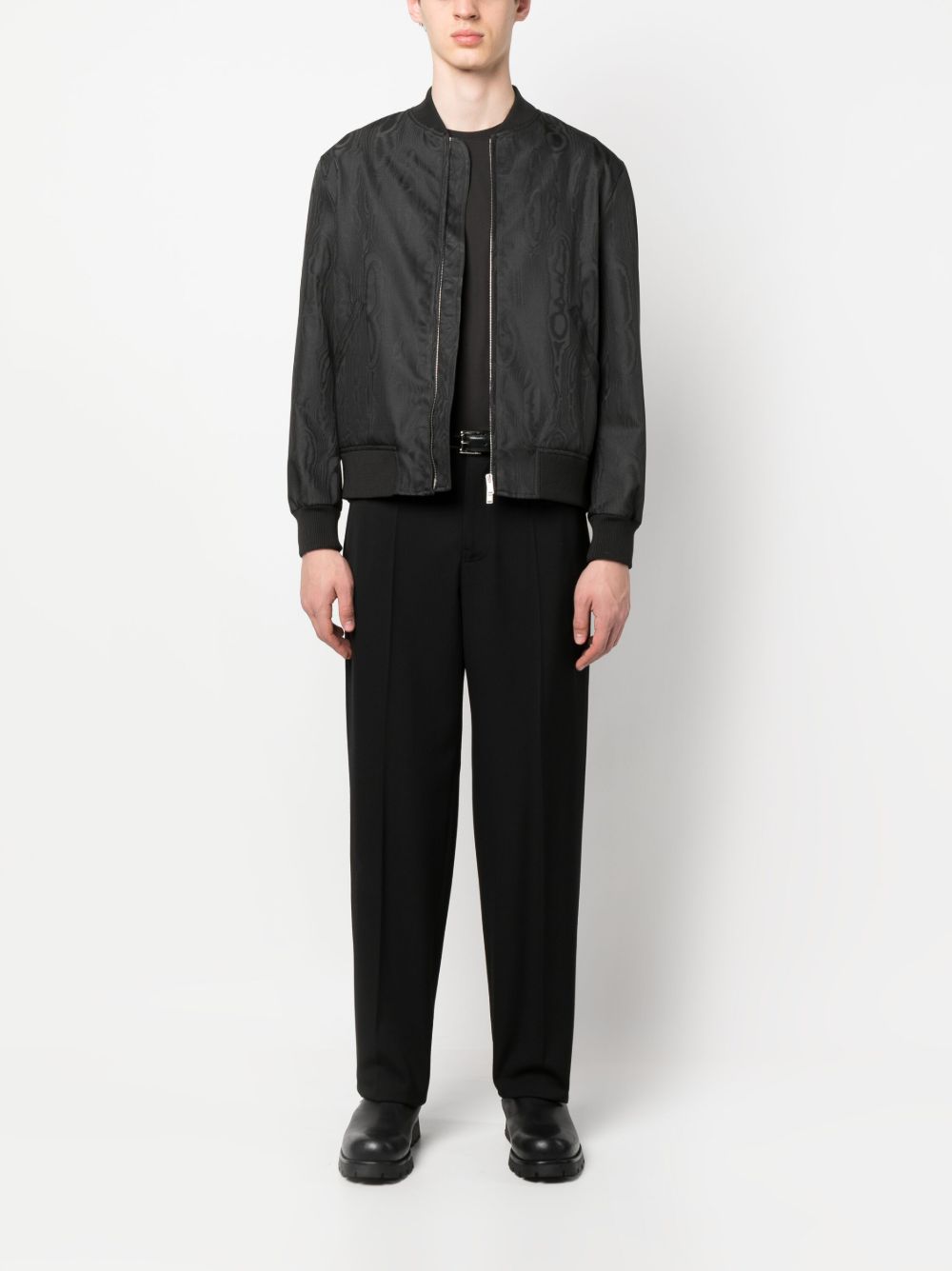 Men Bomber Jackets Maison-Kitsune Lardini Attitude Black Teddy Jacket Black