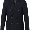 Maison-Kitsune Lardini logo-clip Blazer Blue Men Blazers