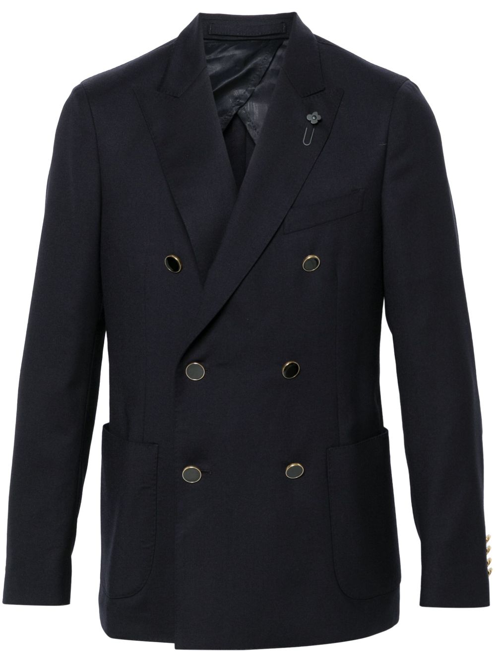 Maison-Kitsune Lardini logo-clip Blazer Blue Men Blazers