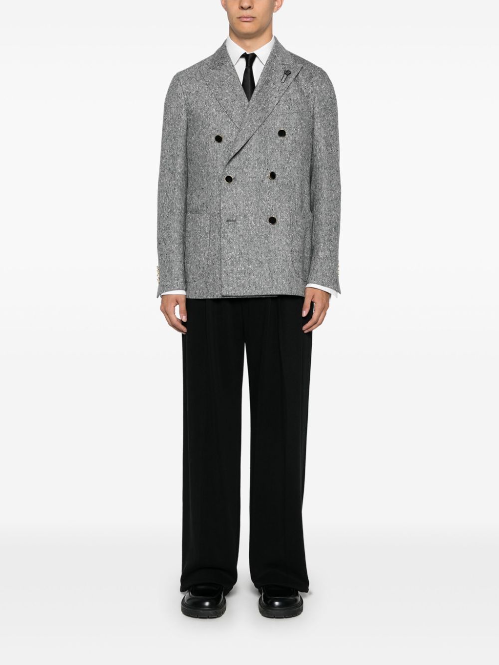 Men Blazers Maison-Kitsune Lardini logo-clip Blazer Grey
