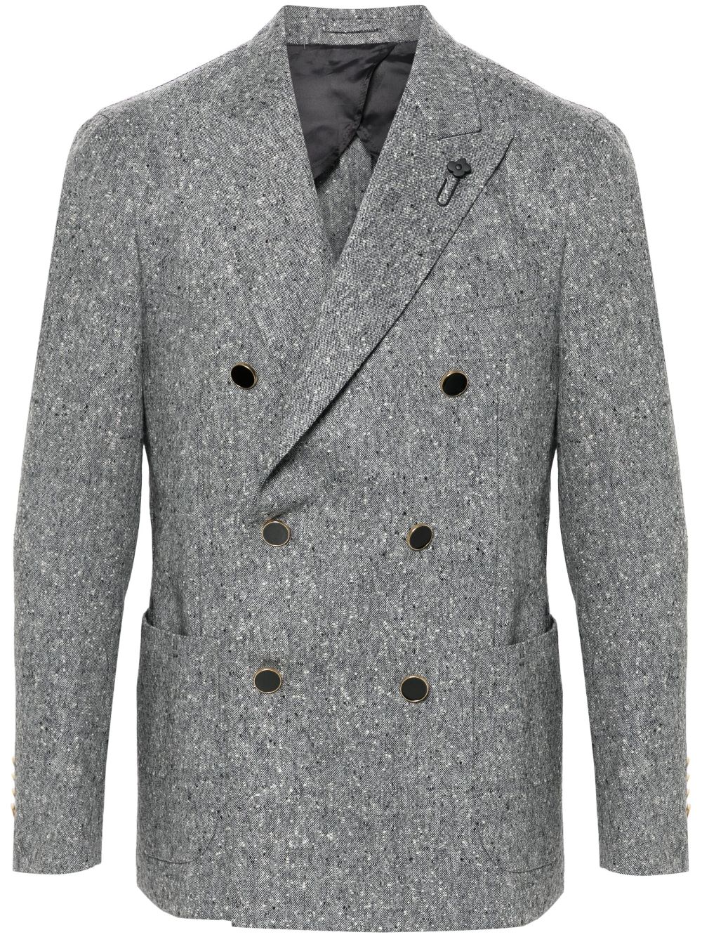 Men Blazers Maison-Kitsune Lardini logo-clip Blazer Grey