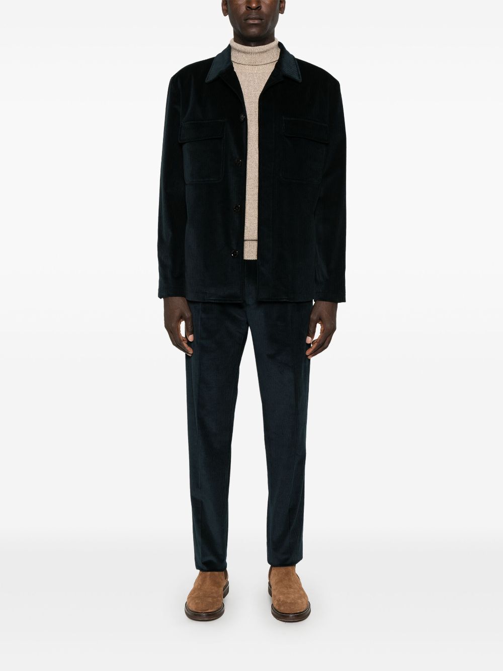 Lardini Corduroy Shirt Jacket Blue Men Shirt Jackets Maison-Kitsune