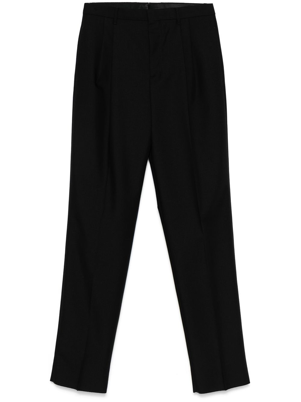 Maison-Kitsune Tailored Pants Men Lardini pleat-detail Trousers Black