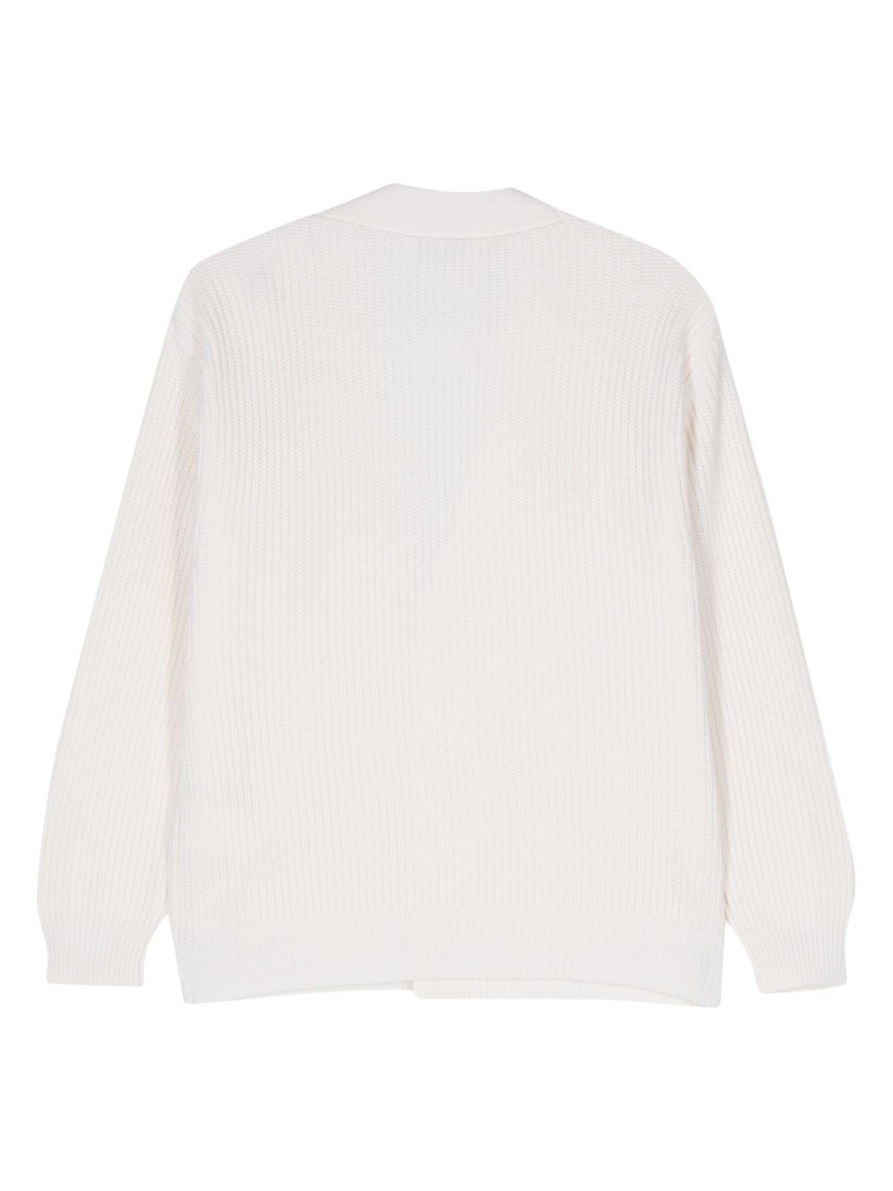 Men Cardigans Maison-Kitsune Lardini ribbed-knit Cardigan Neutrals