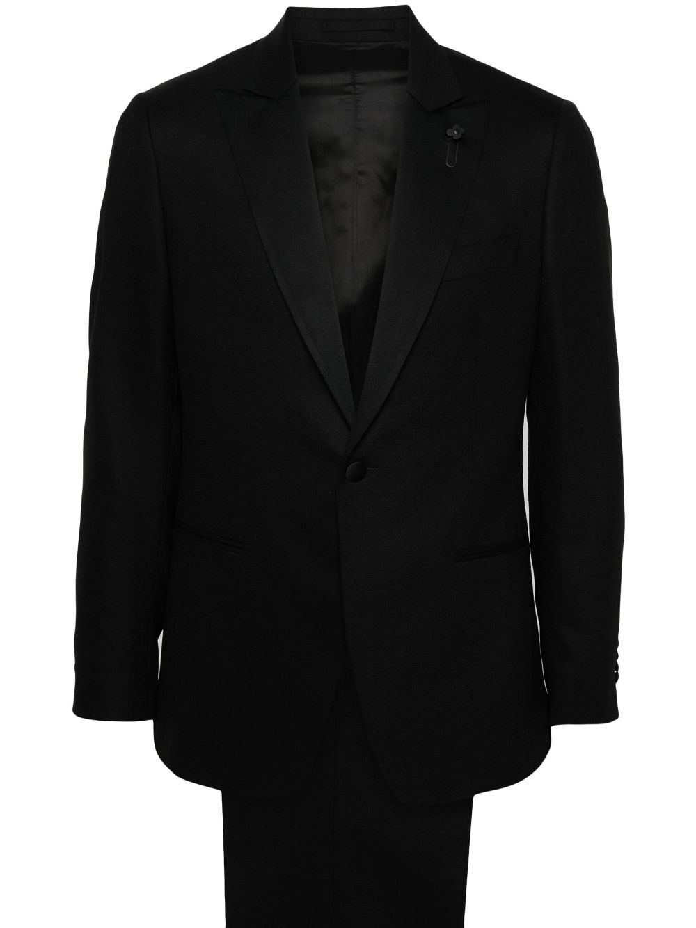 Maison-Kitsune Lardini single-breasted Crepe Suit Black Men Single Breasted Suits