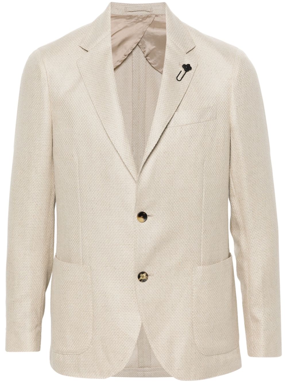 Maison-Kitsune Lardini single-breasted Interwoven Blazer Neutrals Men Blazers