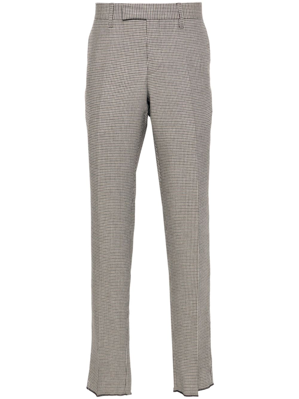 Lardini Houndstooth Trousers Brown Maison-Kitsune Men Tailored Pants