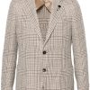 Maison-Kitsune Lardini single-breasted Checked Blazer Brown Men Blazers