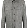 Men Shirt Jackets Maison-Kitsune Lardini Micro houndstooth-pattern Shirt Jacket Black