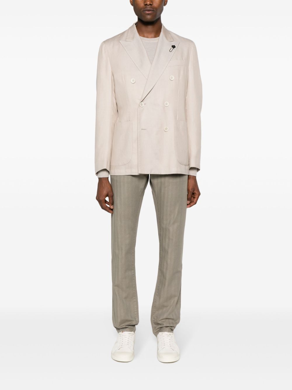 Lardini peak-lapels double-breasted Blazer Neutrals Men Blazers Maison-Kitsune