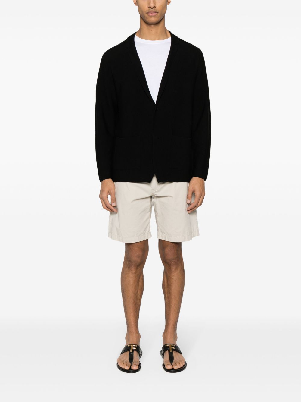 Men Cardigans Maison-Kitsune Lardini button-up Cardigan Black