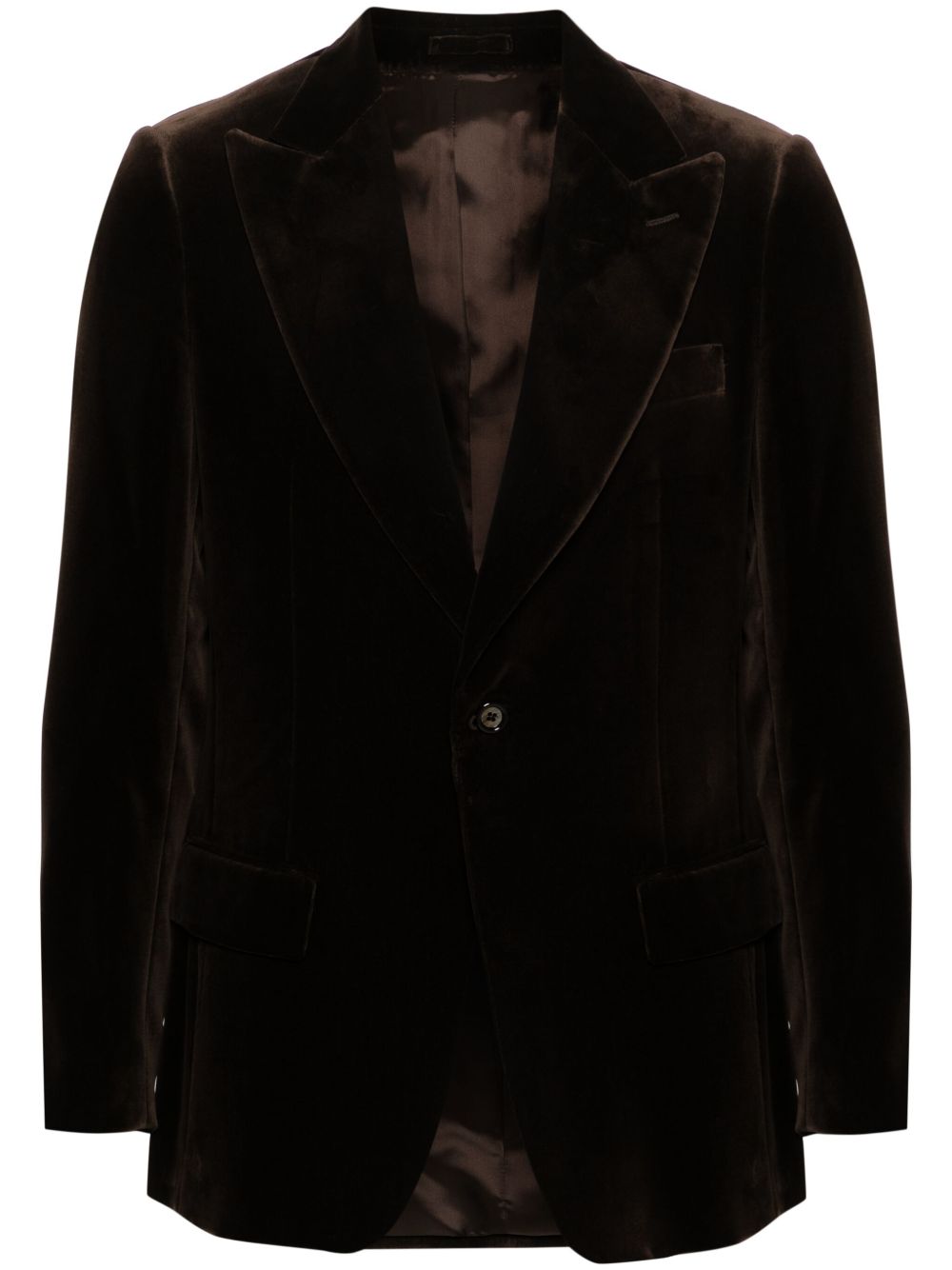 Lardini Velour Blazer Brown Maison-Kitsune Men Blazers