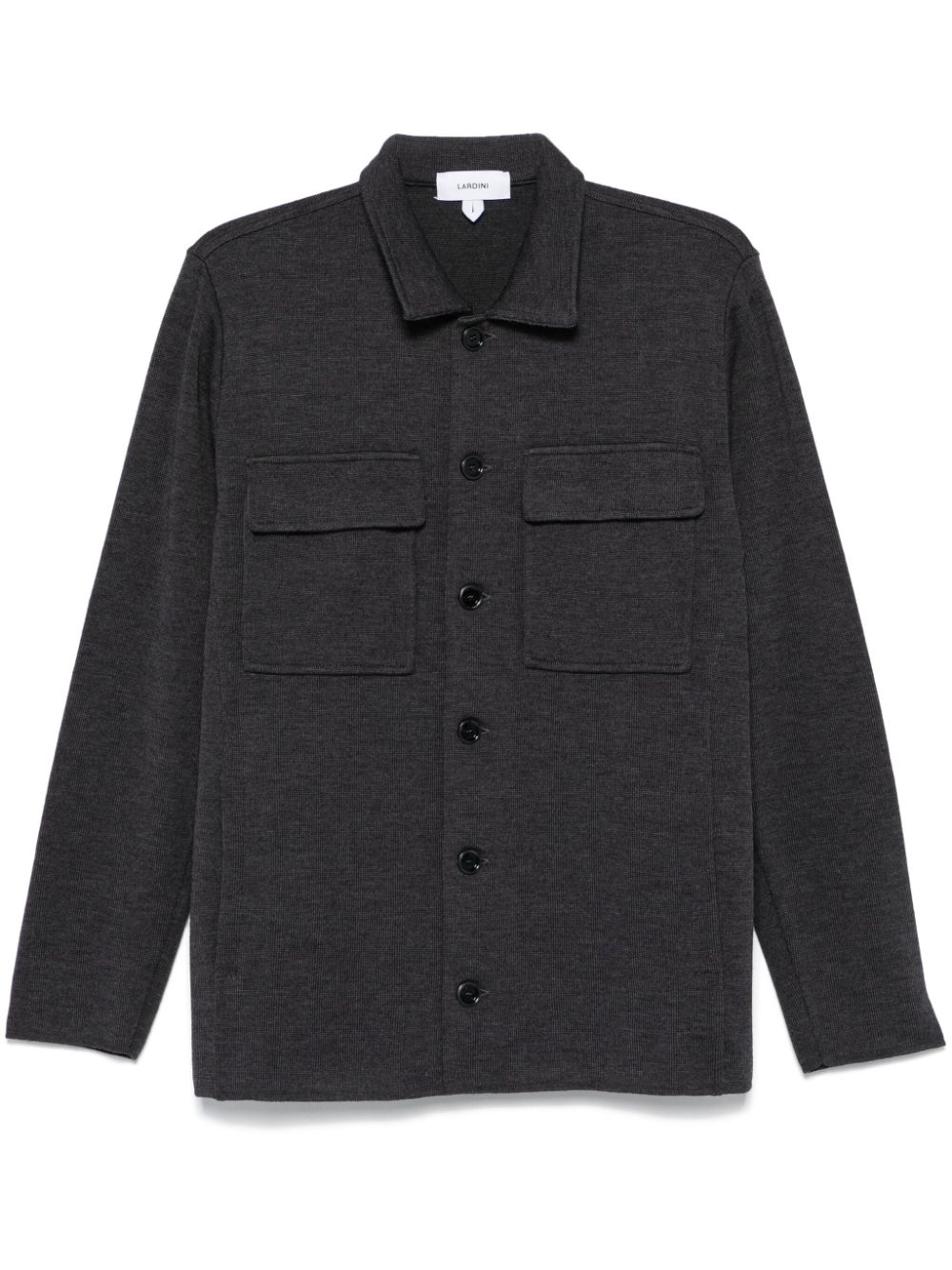 Maison-Kitsune Cardigans Men Lardini Virgin Wool Cardigan Grey