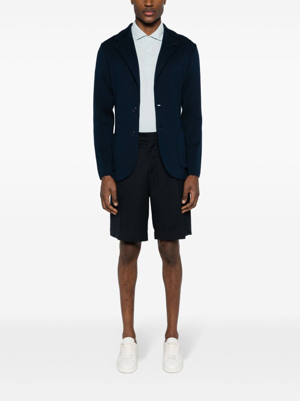 Men Blazers Maison-Kitsune Lardini single-breasted Cotton Blazer Blue