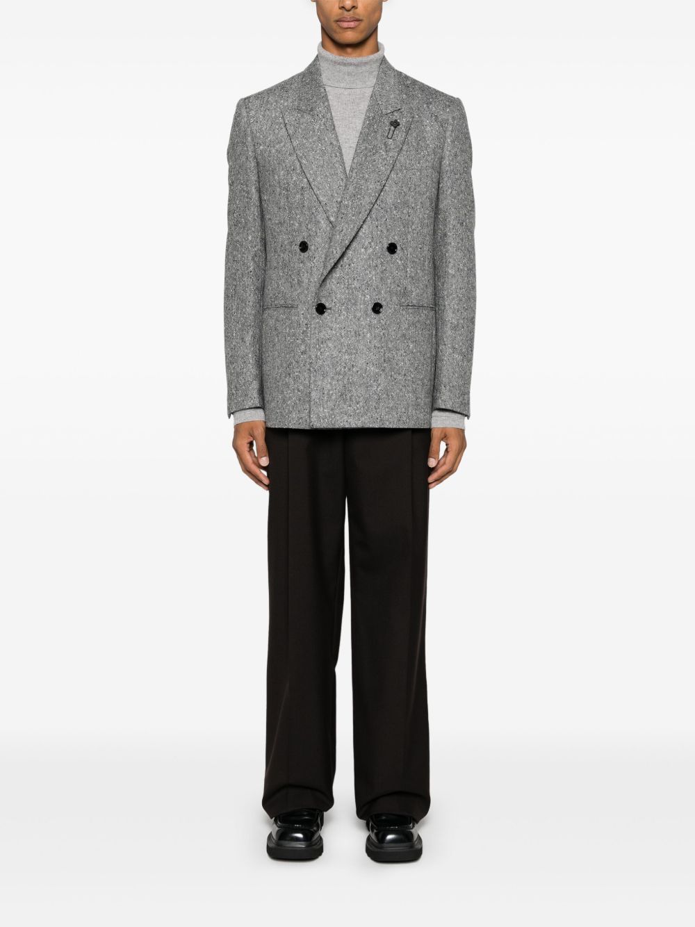 Maison-Kitsune Lardini Wool Blazer Grey Men Blazers