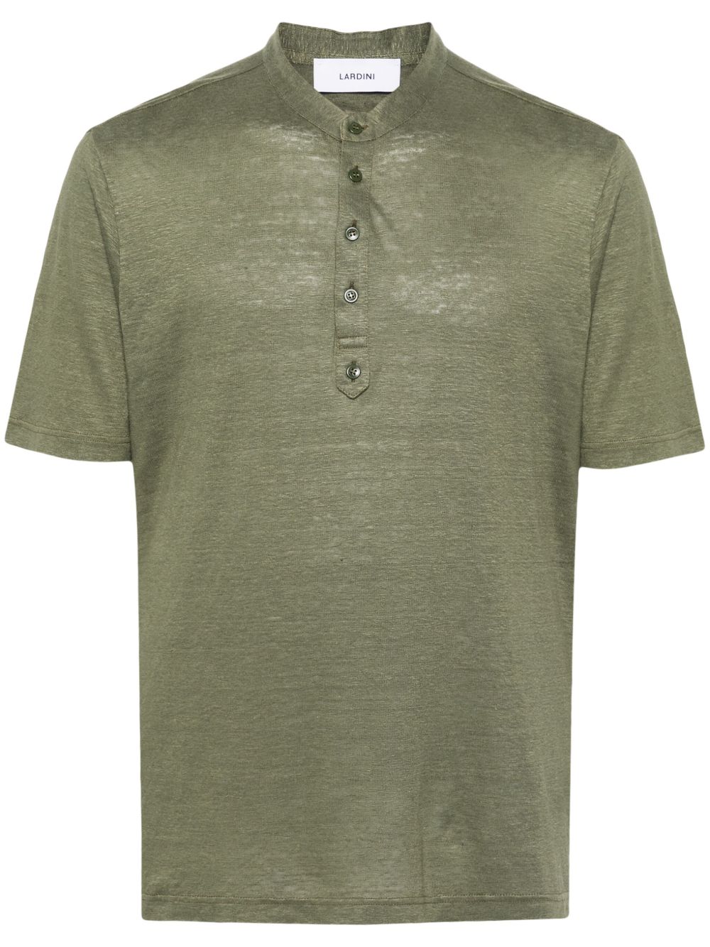 Lardini mock-neck Linen T-shirt Green Maison-Kitsune Men T-Shirts