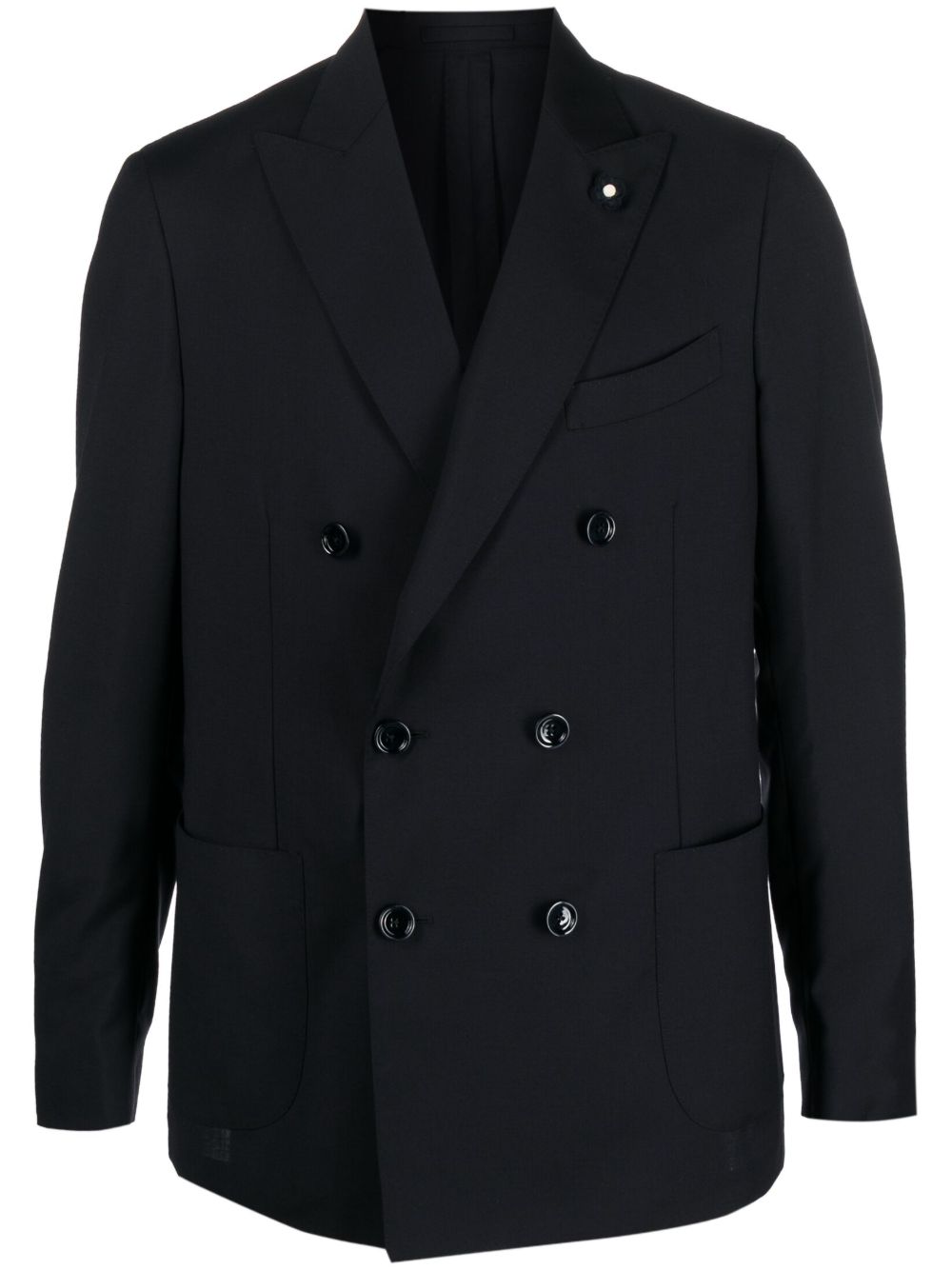 Lardini double-breasted Wool Blazer Blue Maison-Kitsune Men Blazers