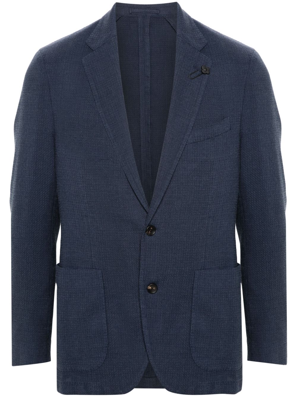 Maison-Kitsune Lardini monogram-jacquard Blazer Blue Men Blazers