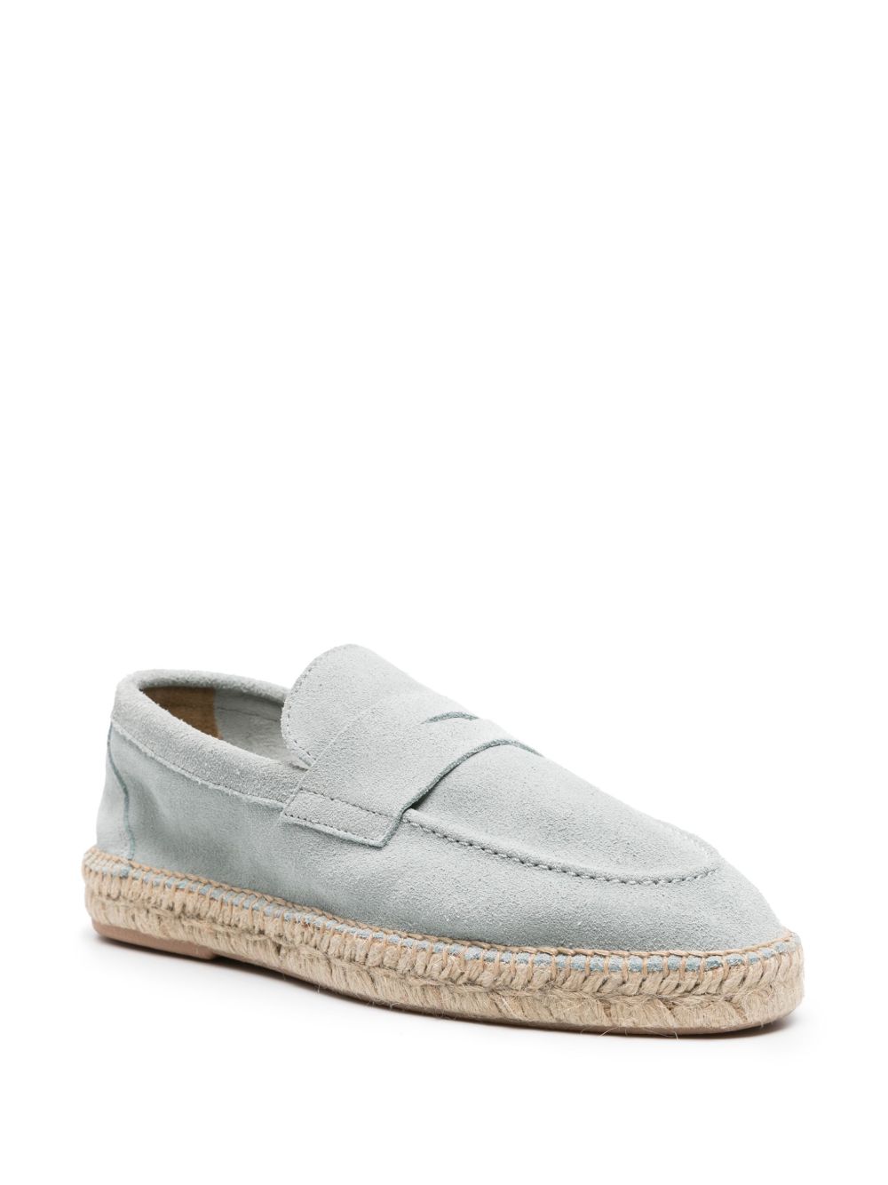 Men Espadrilles Maison-Kitsune Lardini penny-slot Suede Espadrilles Blue