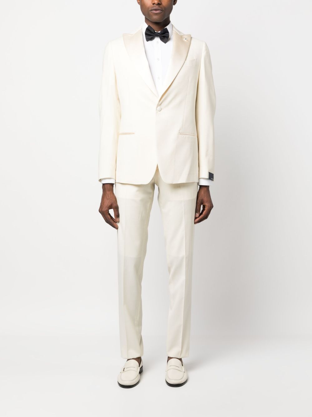 Men Single Breasted Suits Maison-Kitsune Lardini two-piece single-breasted Suit Neutrals
