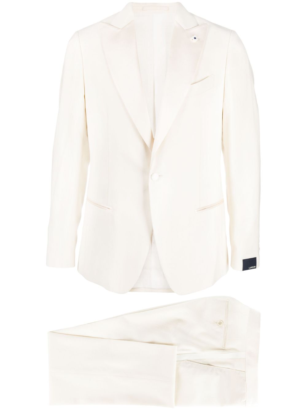 Men Single Breasted Suits Maison-Kitsune Lardini two-piece single-breasted Suit Neutrals