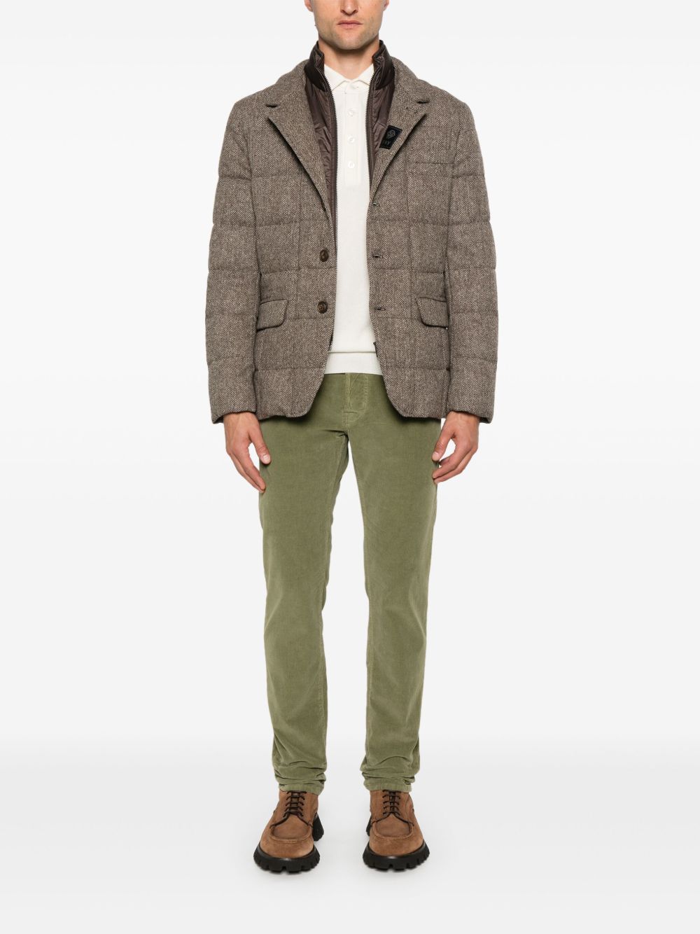 Maison-Kitsune Knitted Sweaters Men Lardini Cashmere Polo Sweater Neutrals