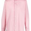 Maison-Kitsune Lardini long-sleeve Cotton Shirt Pink Men Shirts