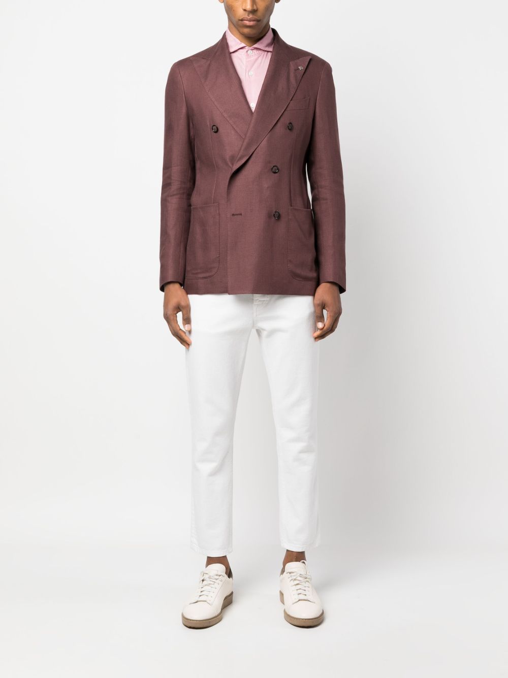 Maison-Kitsune Lardini long-sleeve Cotton Shirt Pink Men Shirts