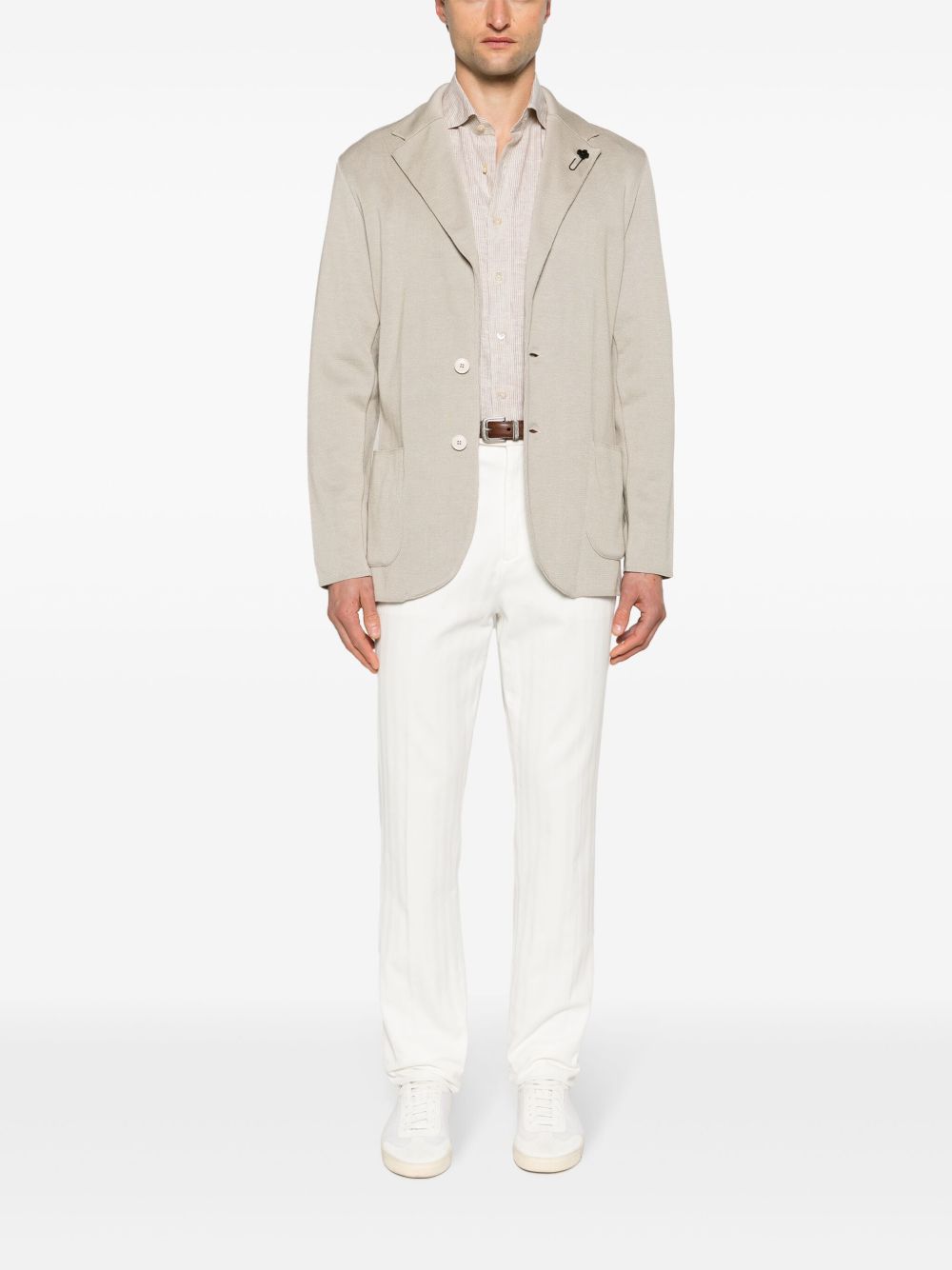 Lardini single-breasted Knitted Blazer Neutrals Men Blazers Maison-Kitsune