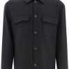 Maison-Kitsune Shirt Jackets Men Lardini notched-collar single-breasted Blazer Black