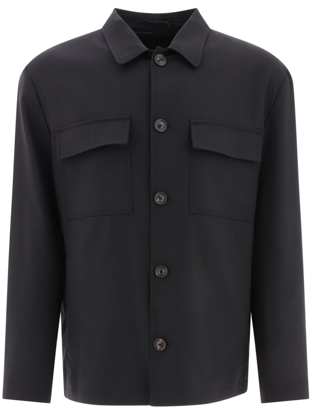 Maison-Kitsune Shirt Jackets Men Lardini notched-collar single-breasted Blazer Black