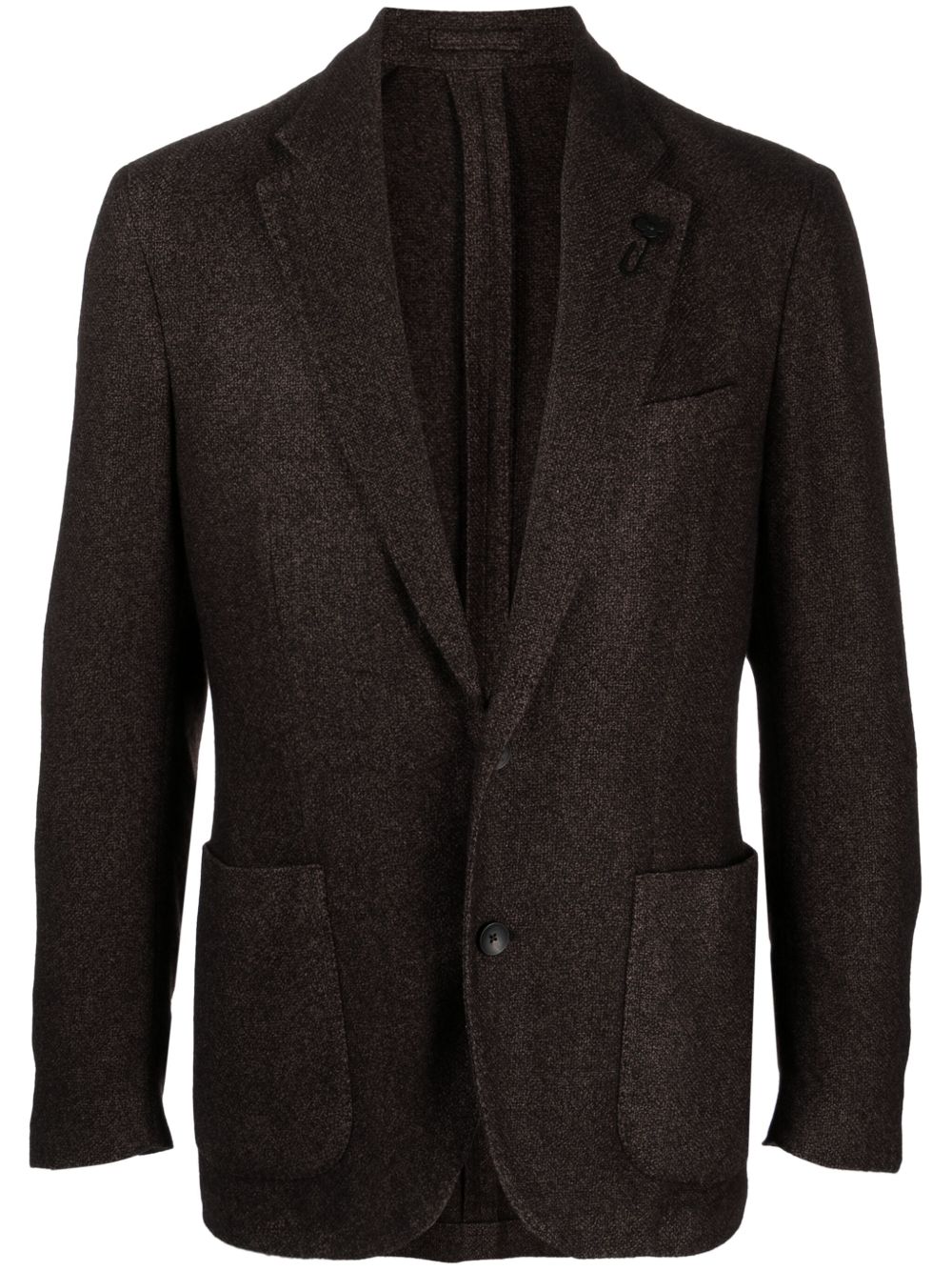 Men Blazers Maison-Kitsune Lardini single-breasted cashmere-blend Blazer Brown