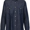 Men Shirts Maison-Kitsune Lardini Cotton Shirt Blue