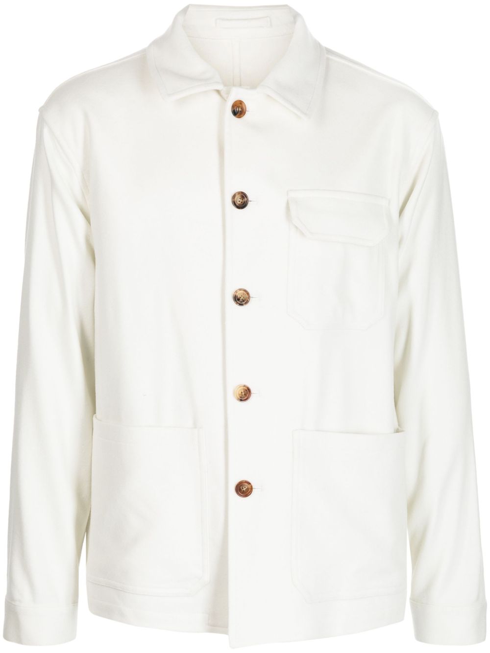 Lardini Buttoned Cotton Shirt Jacket White Maison-Kitsune Men Shirt Jackets