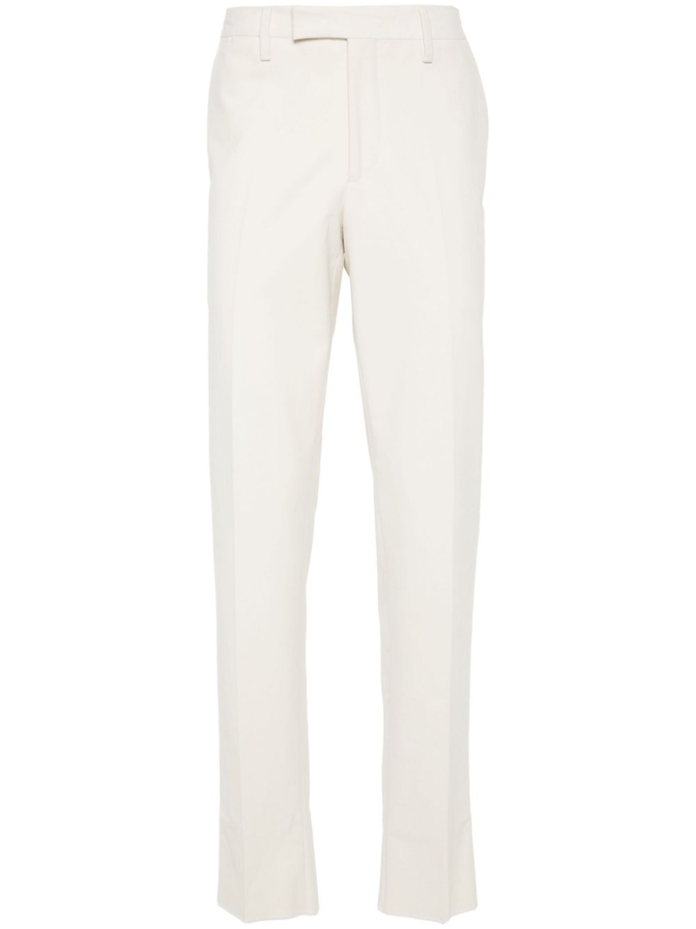 Maison-Kitsune Lardini pressed-crease Tailored Trousers White Men Tailored Pants