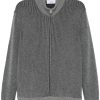 Lardini Ribbed Cardigan Grey Maison-Kitsune Men Cardigans