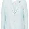 Lardini Intertwined linen-blend Blazer Blue Maison-Kitsune Men Blazers