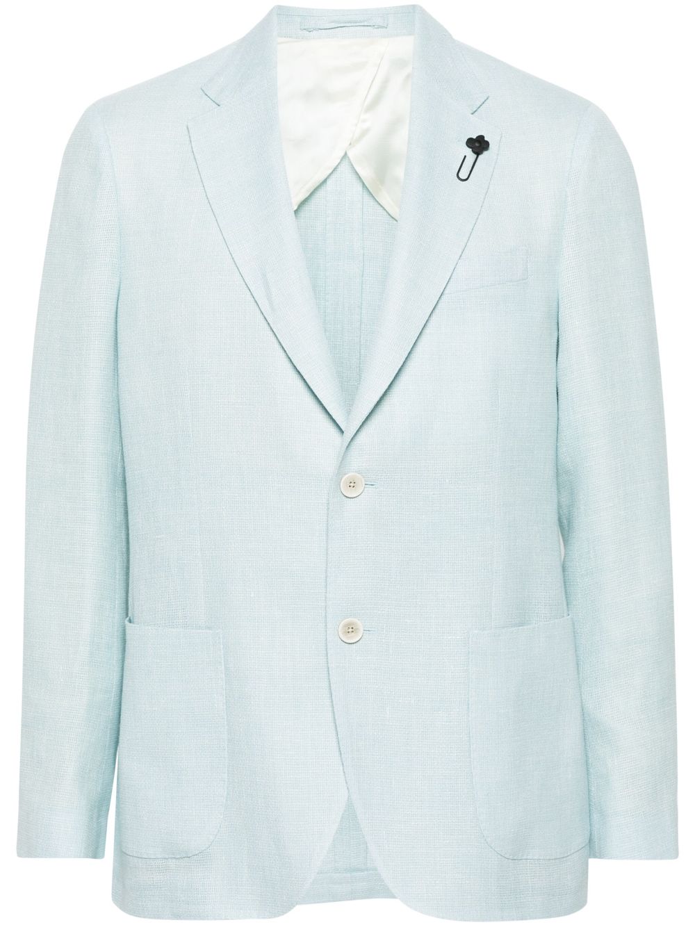 Lardini Intertwined linen-blend Blazer Blue Maison-Kitsune Men Blazers