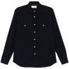 Maison-Kitsune Lardini Corduroy Shirt Blue Men Shirts