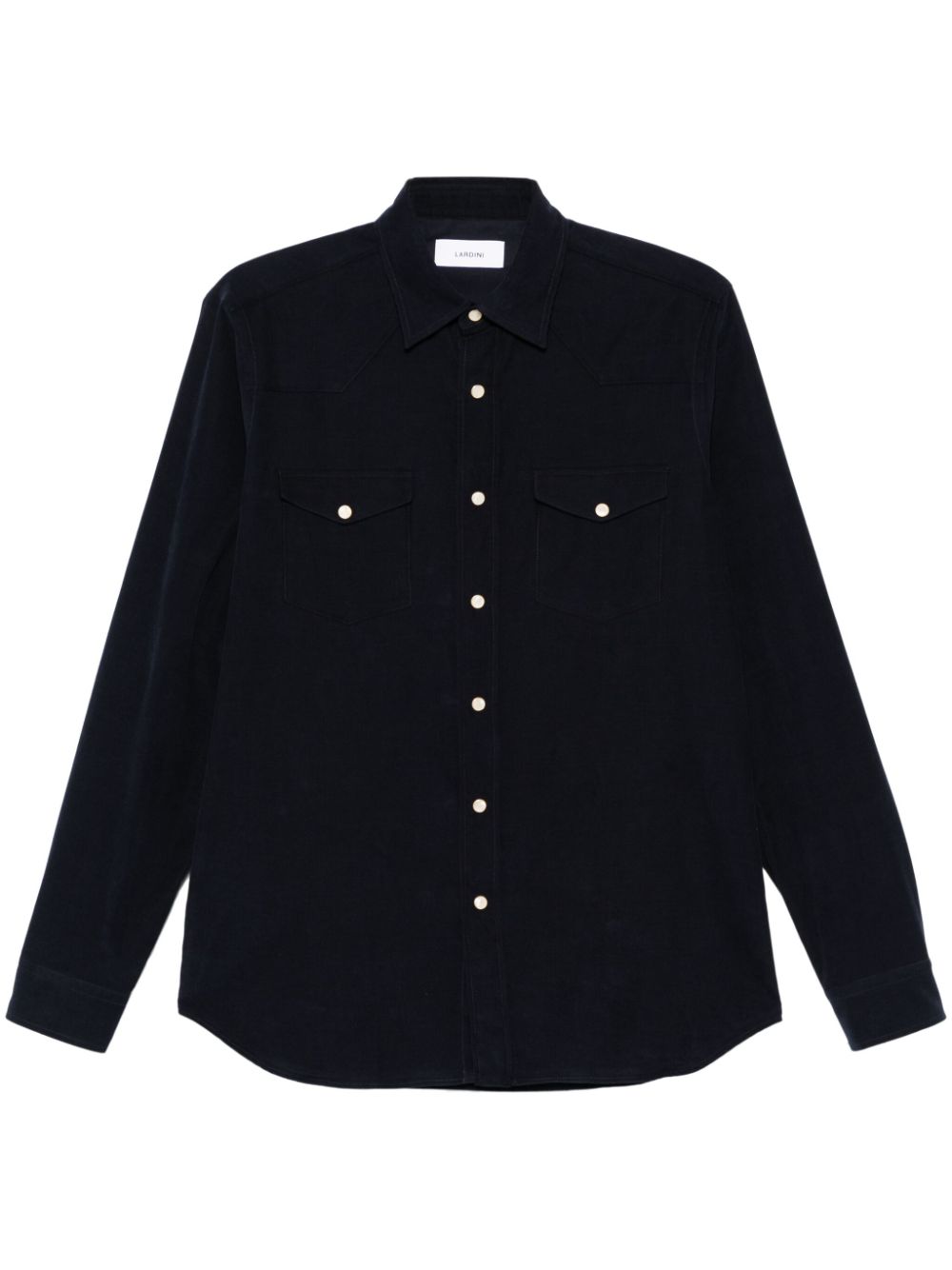 Maison-Kitsune Lardini Corduroy Shirt Blue Men Shirts