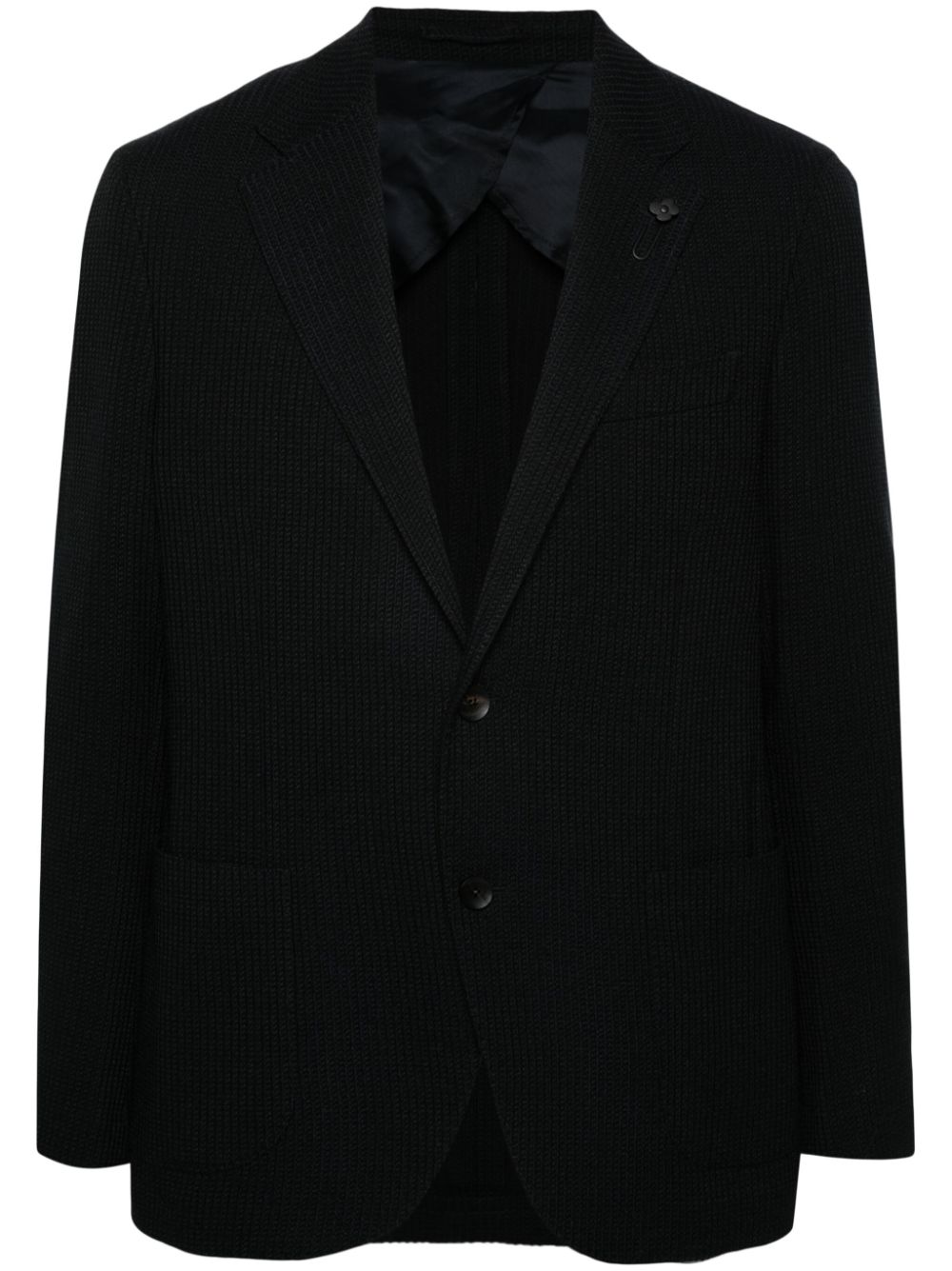 Maison-Kitsune Lardini single-breasted Textured Blazer Blue Men Blazers
