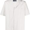 Lardini Striped short-sleeve Cotton Shirt Neutrals Maison-Kitsune Men Shirts