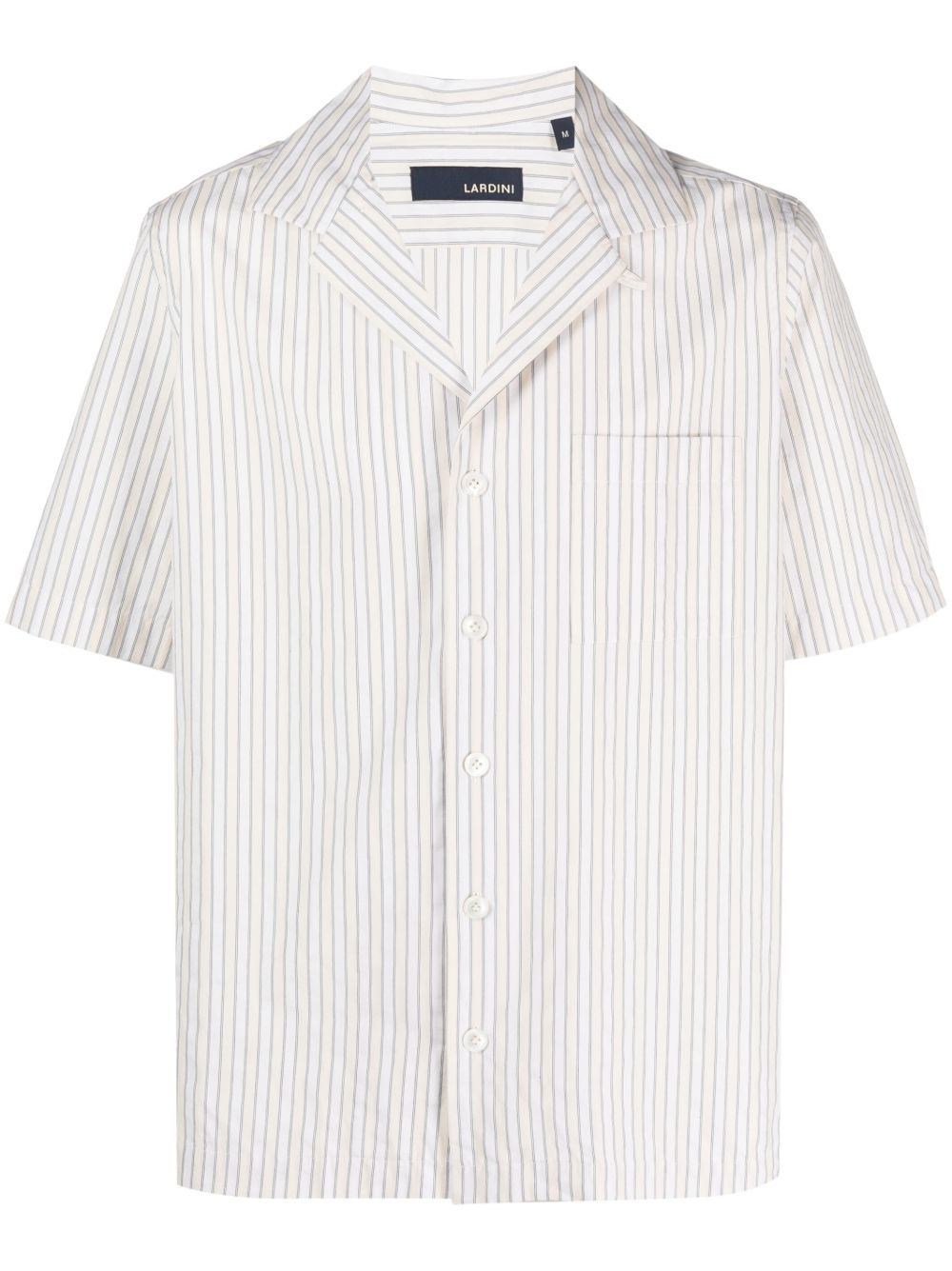 Lardini Striped short-sleeve Cotton Shirt Neutrals Maison-Kitsune Men Shirts