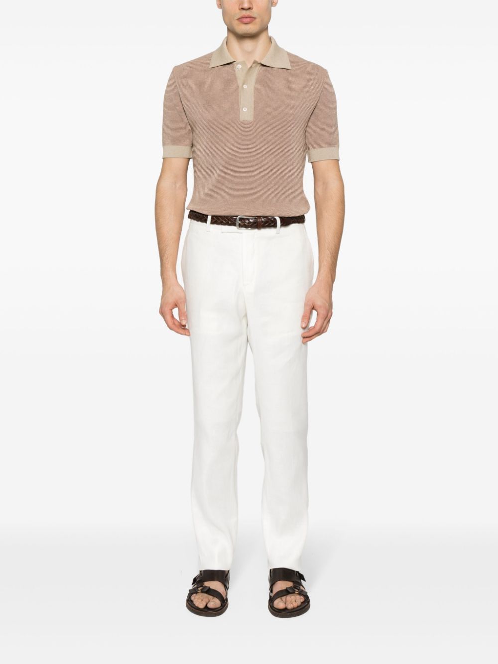 Men Chinos Maison-Kitsune Lardini slim-fit Chino Trousers Neutrals