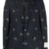 Maison-Kitsune Lardini graphic-print single-breasted Blazer Blue Men Blazers