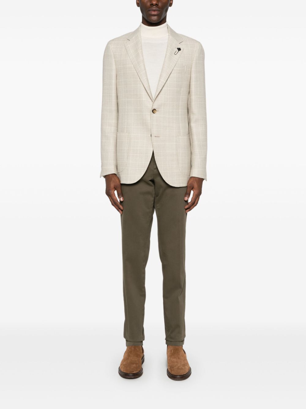 Maison-Kitsune Blazers Men Lardini Prince Of Wales Pattern Blazer Neutrals