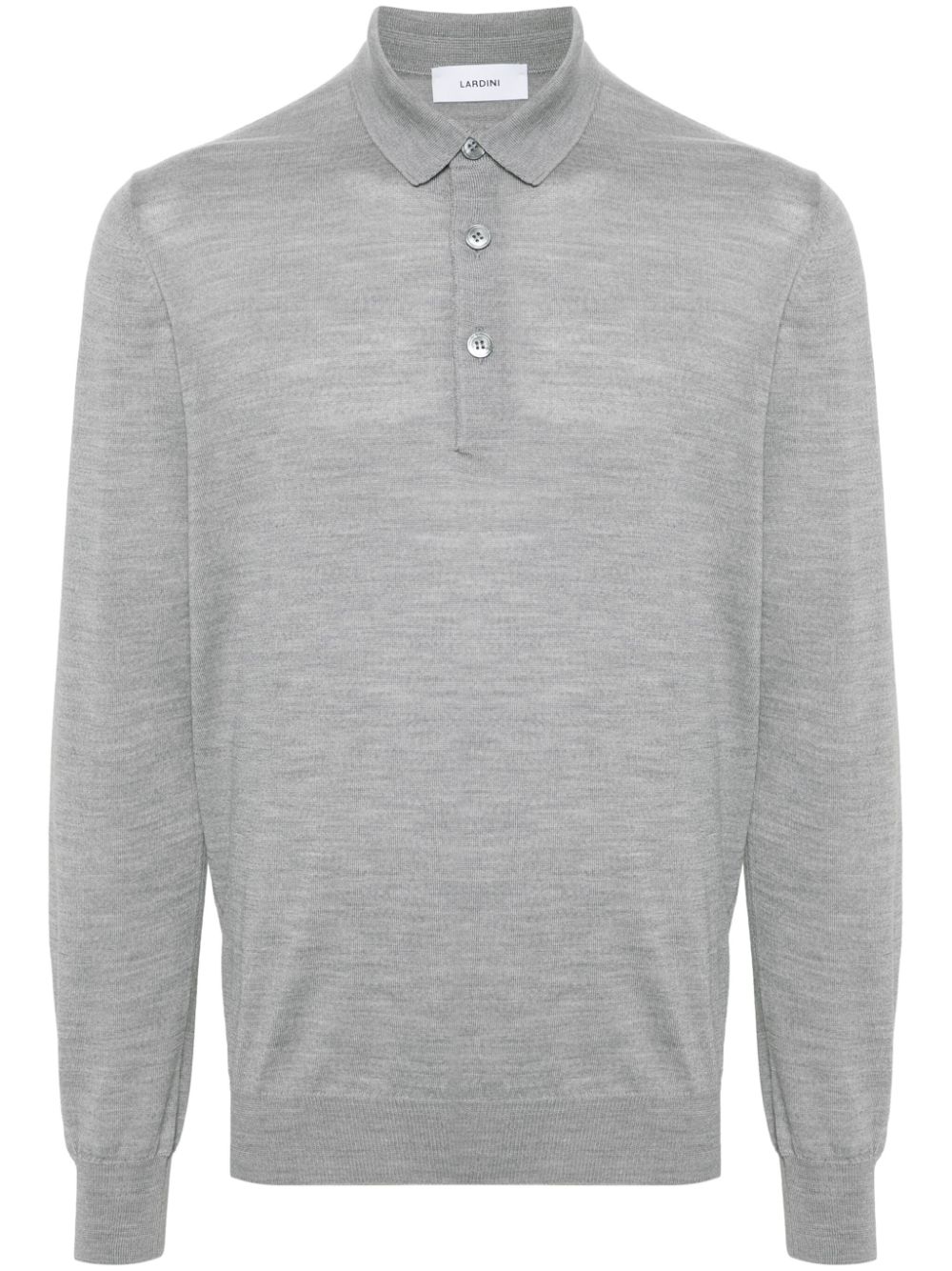 Maison-Kitsune Polo Shirts Men Lardini Virgin Wool Polo Shirt Grey