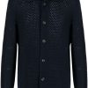 Lardini pointelle-knit Wool Cardigan Blue Men Cardigans Maison-Kitsune