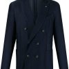 Lardini double-breasted logo-plaque Blazer Blue Men Blazers Maison-Kitsune