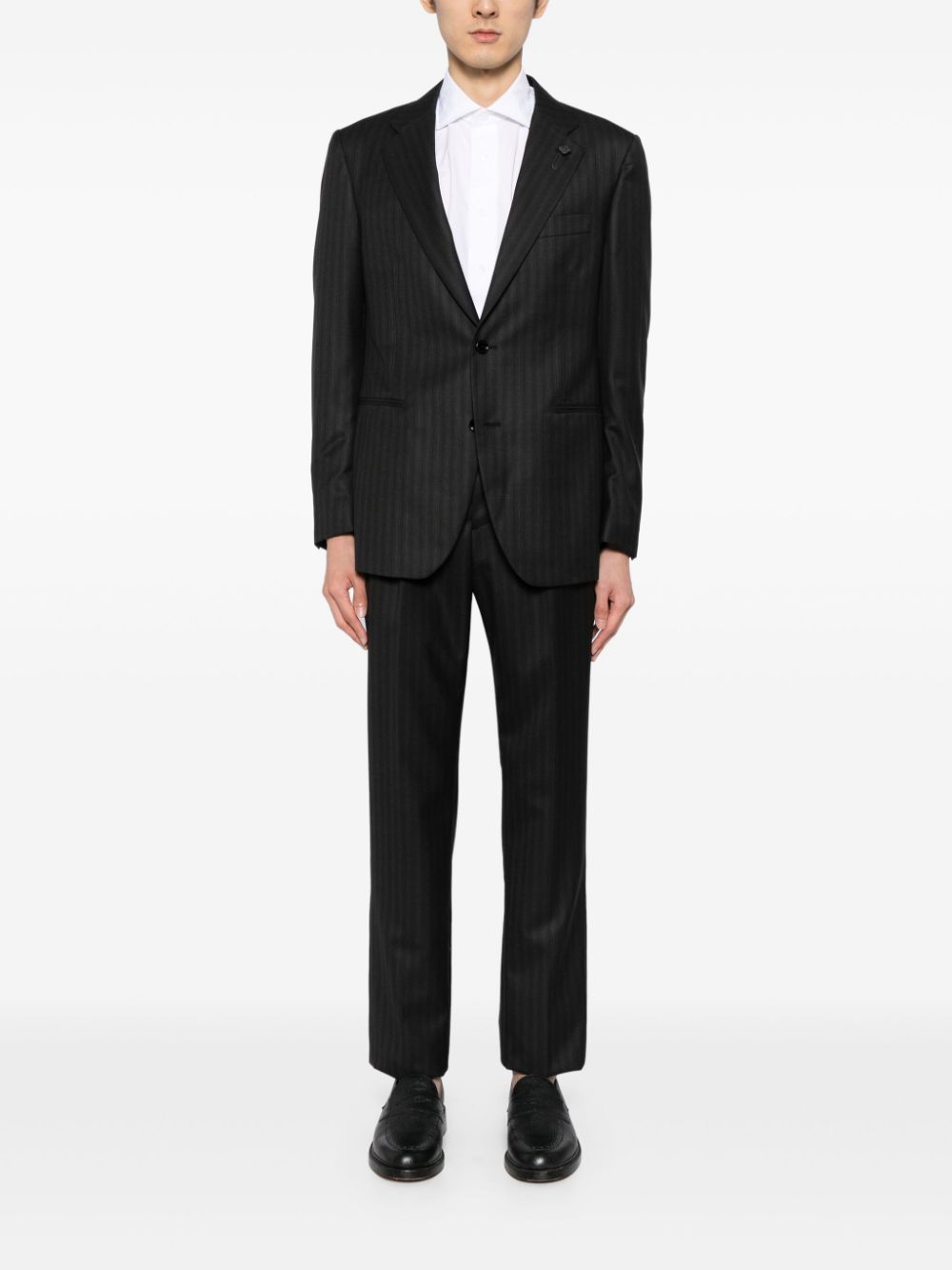 Maison-Kitsune Single Breasted Suits Men Lardini Feeling Suit Grey